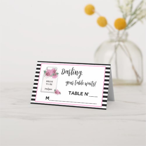 BRIDE Parisian Couture Fair Lady Shower Party Place Card