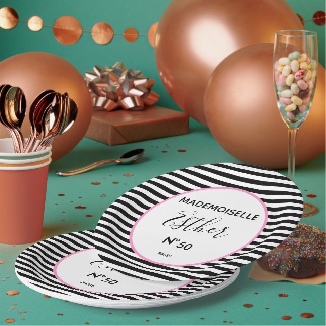 BRIDE Parisian Couture Shower Birthday Party Paper Plates (Multi)