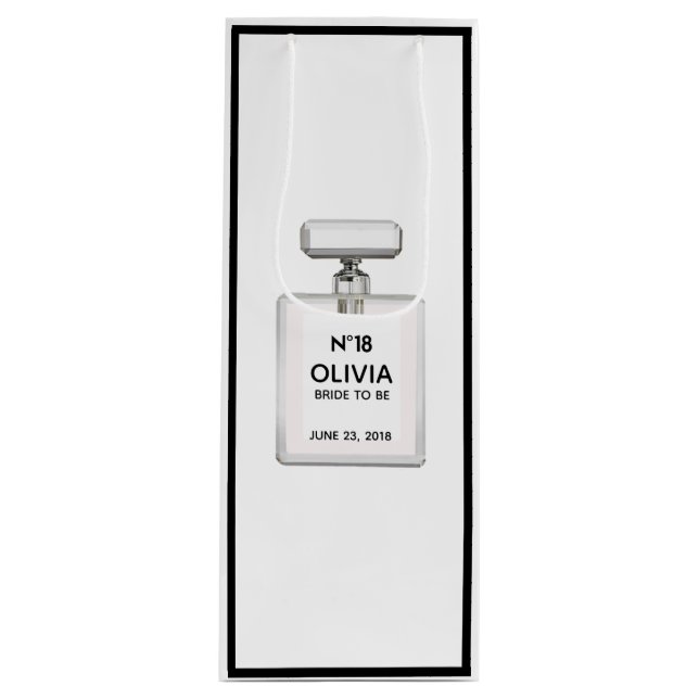 BRIDE Parisian Theme Shower Bridal Birthday Party Wine Gift Bag (Front)