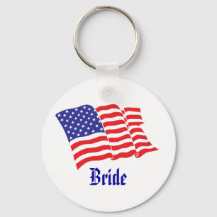 Bride Patriotic Wedding Keychain