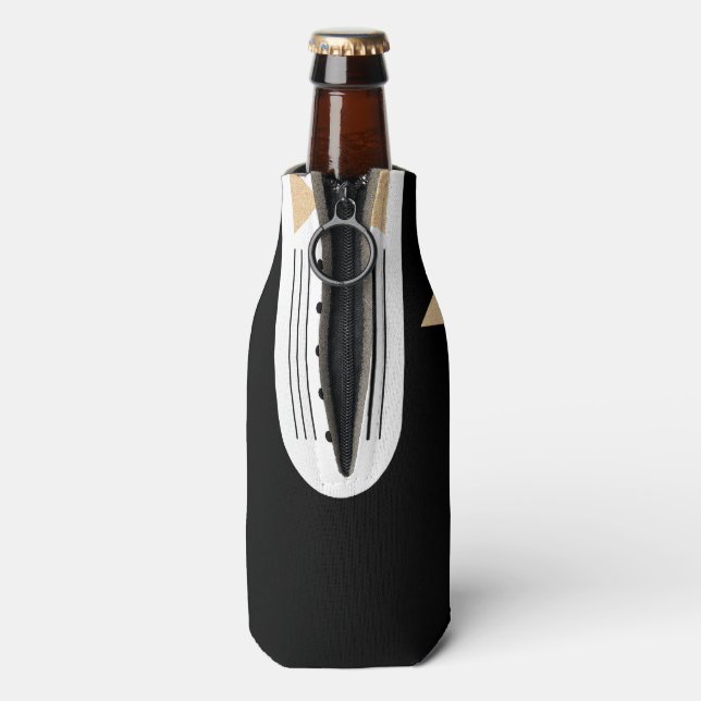 BRIDE Peach Wedding Party Be My Groomsman Bottle Cooler (Bottle Back)
