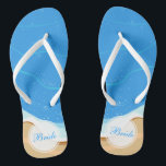 Bride Personalized Beach Wedding | Flip Flops<br><div class="desc">Bride Personalized Beach Wedding | Flip Flops

For further customization,  please click the "Customize" button and use our design tool to modify this template. If the options are available,  you may change text and image by simply clicking on "Edit/Remove Text or Image Here" and add your own.</div>