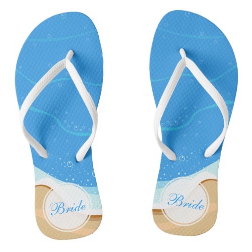 Bride Personalized Beach Wedding  Flip Flops