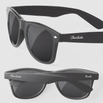 Bride Personalized Modern Script Name Sunglasses