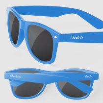 Bride Personalized Modern Script Name Sunglasses