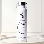 Bride Personalized Script Wedding  Water Bottle<br><div class="desc">This design may be personalized in the area provided by changing the photo and/or text. Or it can be customized by clicking Personalize this Template and then choosing the click to customize further option and delete or change the color of the background, add text, change the text color or style,...</div>