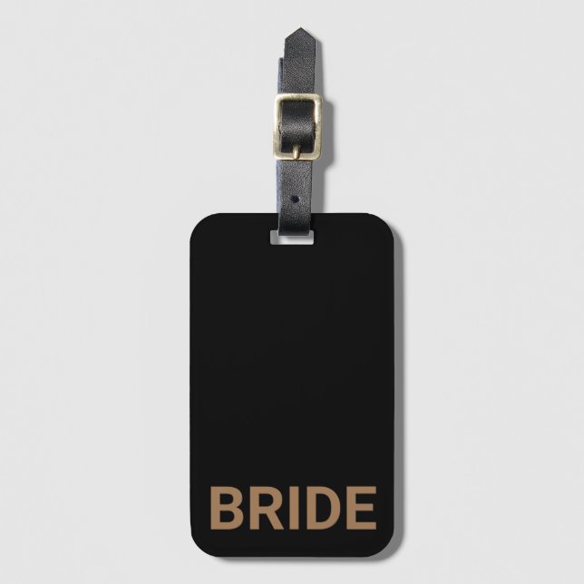 Bride Personalized Simple Modern Luggage Tag (Front Vertical)