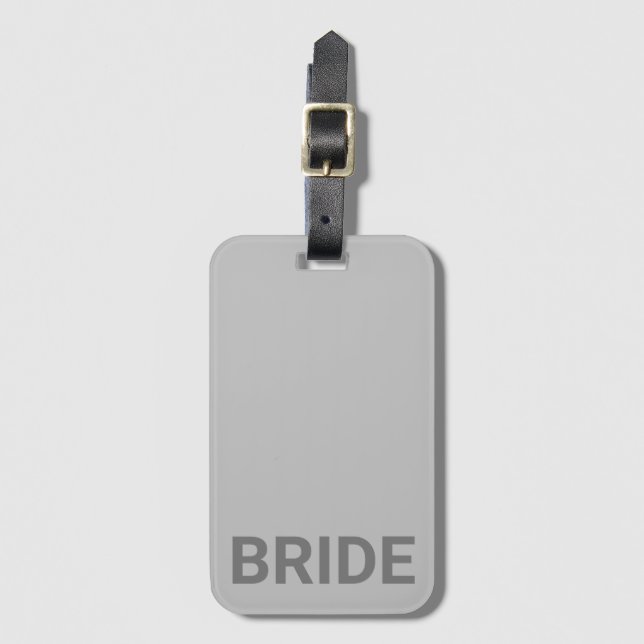 Bride Personalized Simple Modern Luggage Tag (Front Vertical)