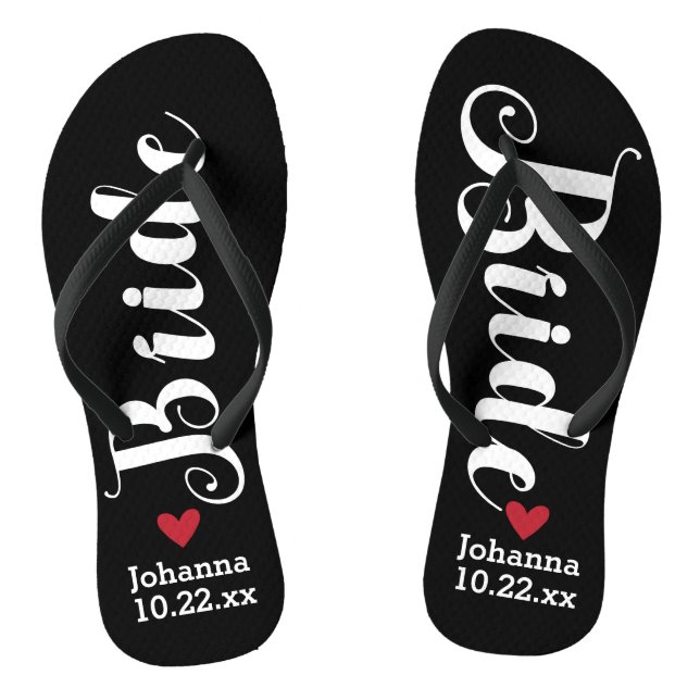 Bride Personalized Wedding Pick Your Color Flip Flops (Footbed)