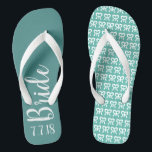 Bride Personalized Wedding Turquoise Flip Flops<br><div class="desc">Our custom bride flip flips are designed with fun in mind for the bride to be.  Create your custom flip flops to commemorate your wedding day.  Great for bridal showers,  bachelorette parties and beach weddings!</div>