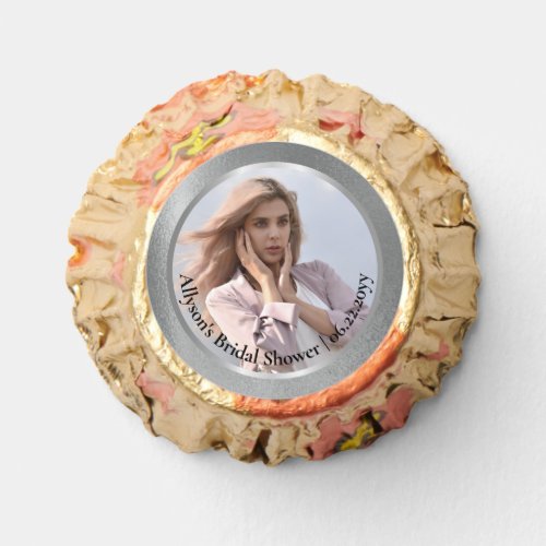 Bride Photo _ Names  Bridal Shower Date Silver Reeses Peanut Butter Cups