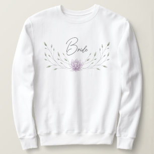 Bride Pink and White Lotus Sweatshirt
