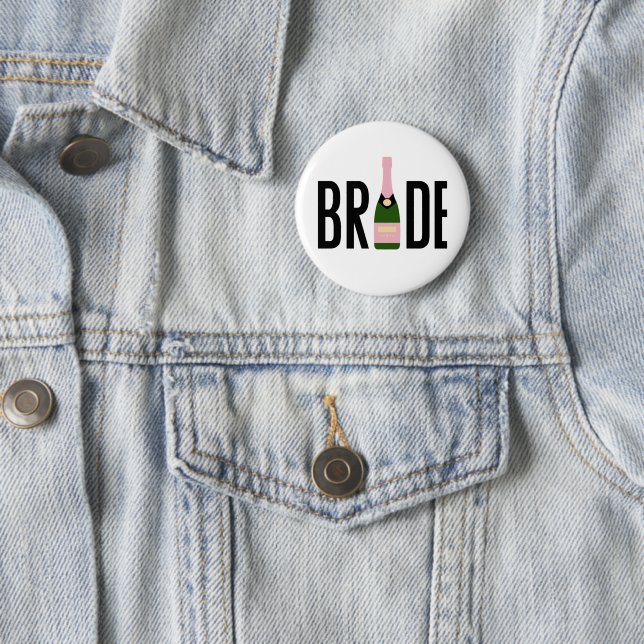 Bride Pink Champagne Bachelorette  Button (In Situ)