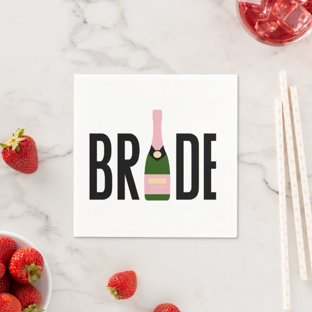 Bride Pink Champagne Bachelorette  Napkins (Insitu)