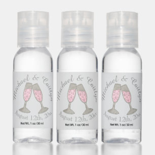 Bride Pink Champagne Diamond Bridal Party Shower Hand Sanitizer