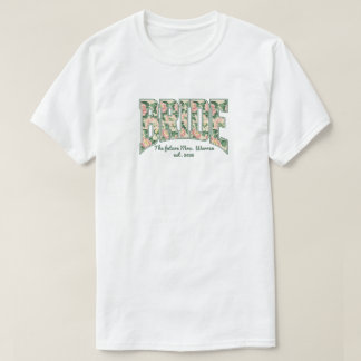 BRIDE Pink + Green Retro Floral Varsity T-Shirt