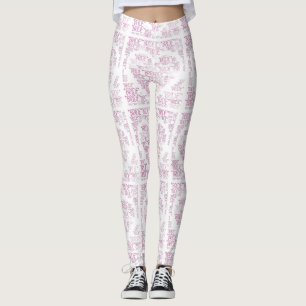 Bride Pink Heart Handmade Yoga Pants Leggings Gym