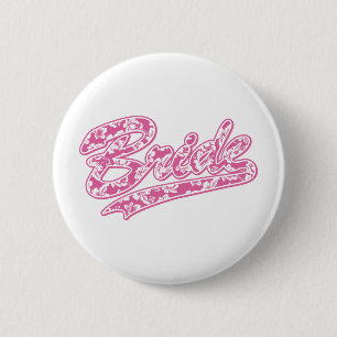 Bride Pink Hibiscus Button