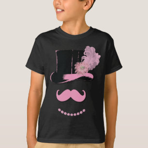 Bride Pink mustache, top hat, feathers, and flower