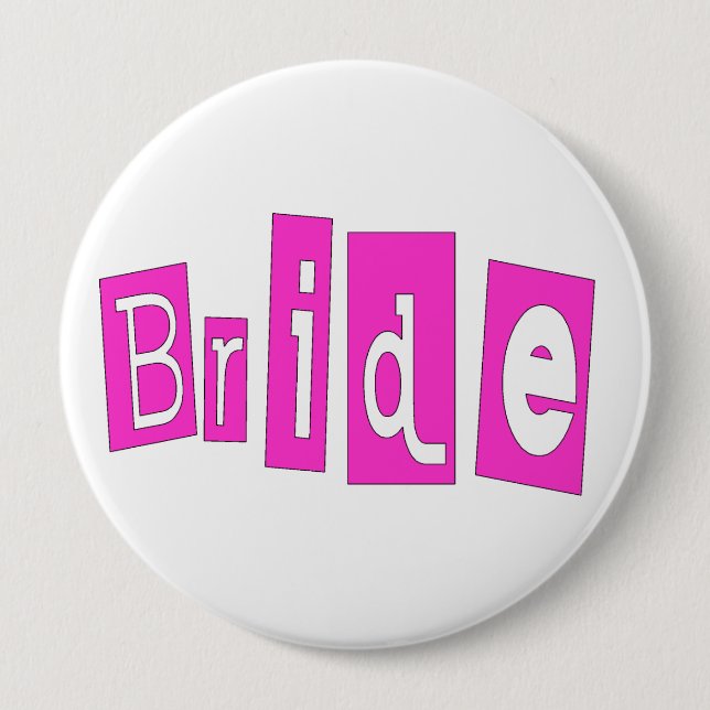Bride Pink Pinback Button (Front)