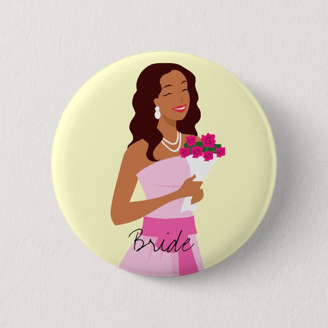 Bride Pink Wedding Gown Button (Front)