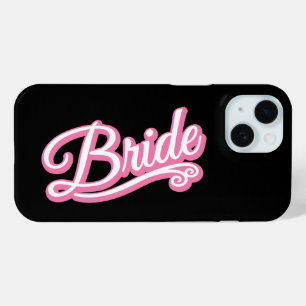 Bride pink/white on black iPhone 15 case