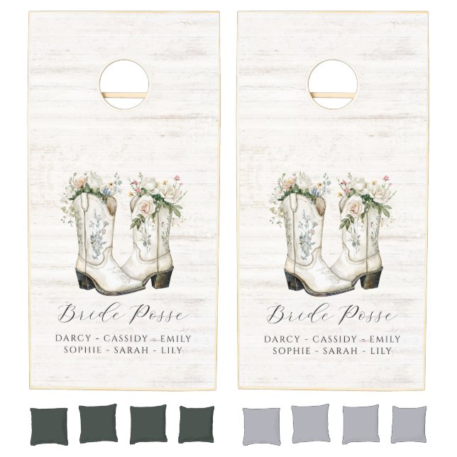 Bride Posse Cowgirl Boots Custom Name  Cornhole Set (Set)