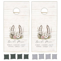 Bride Posse Floral Horseshoe Custom Name