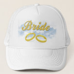 Bride, Puffy Clouds Blue Sky Design Trucker Hat