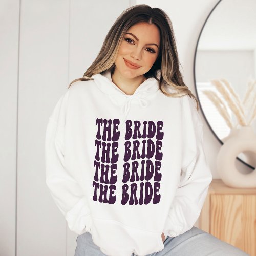 Bride Purple Customized Matching Bridal Party Hoodie