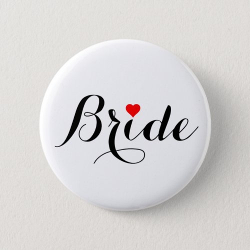 Bride Red Heart Button