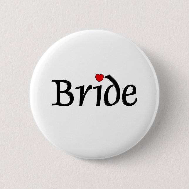 Bride (Red Hearts) Button (Front)