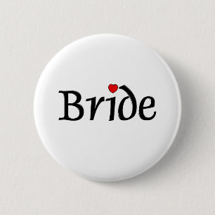 Bride (Red Hearts) Button