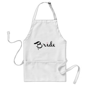 Bride Retro Script Adult Apron