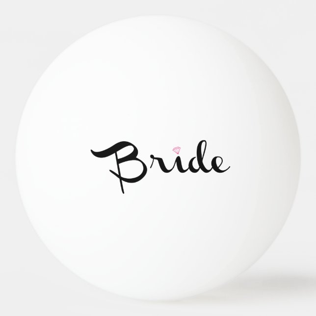 Bride Retro Script Ping-Pong Ball (Front)