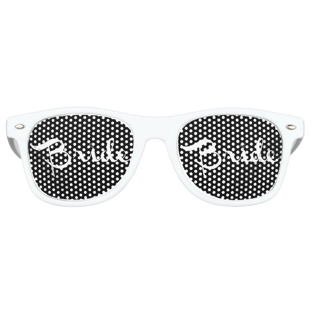 Bride Retro Script White Retro Sunglasses (Front)