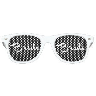 Bride Retro Script White Sunglasses