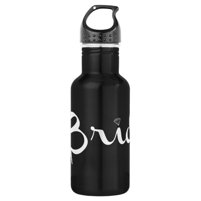 Bride Retro Script White Water Bottle (Front)