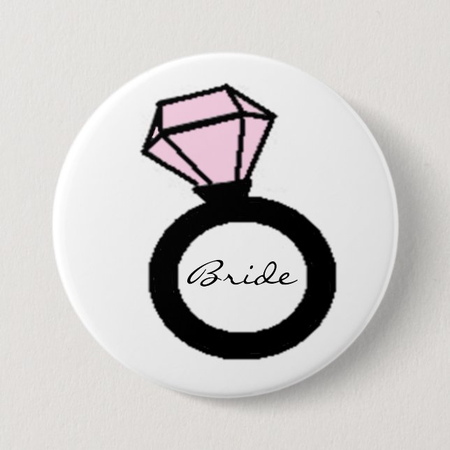 Bride Ring Pinback Button (Front)