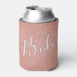 Bride Rose Gold Blush Pink Can Cooler
