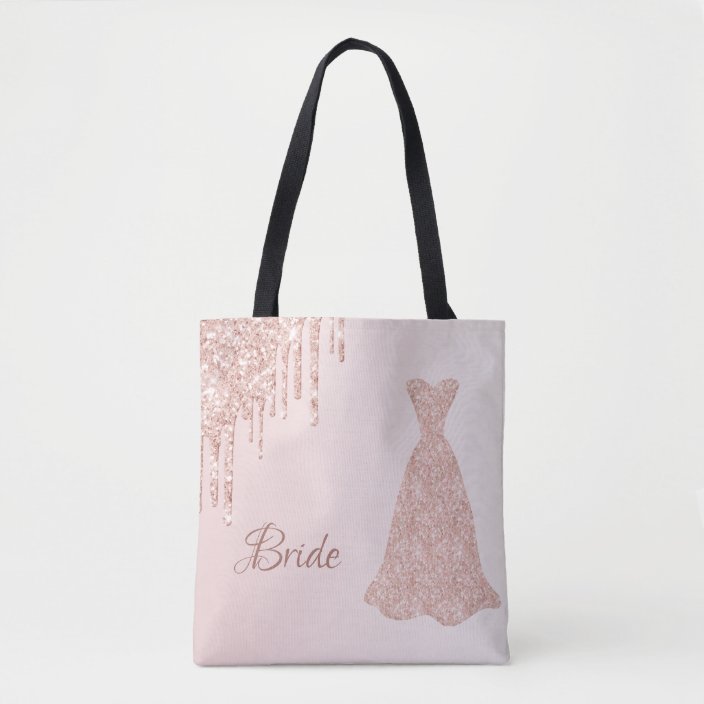 rose gold metallic tote bag