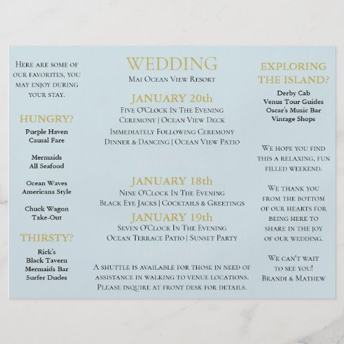 BRIDE Rustic Wedding Destination Event Tri_fold Flyer