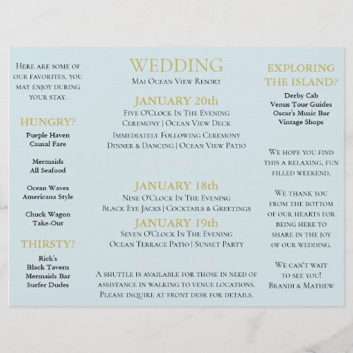 BRIDE Rustic Wedding Destination Event Tri_fold Flyer