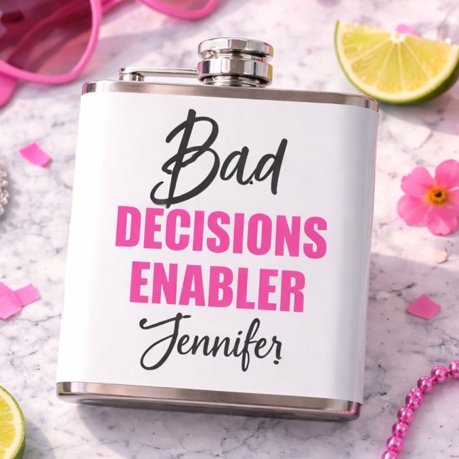 Bride’s Bad Decision Enabler Bachelorette Party Flask (Creator Uploaded)