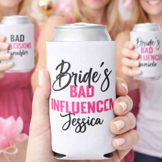 Bride’s Bad Influence Custom Bachelorette Party Seltzer Can Cooler