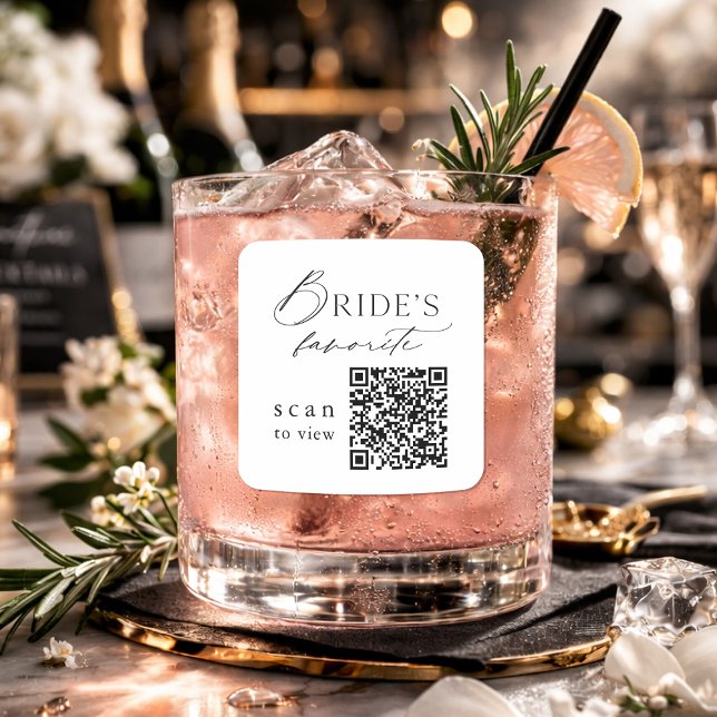 Bride’s Favorite QR Code Wedding Drink Sticker (Creator Uploaded)