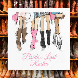 Bride’s Last Rodeo Bachelorette Cowboy Boots Napkins