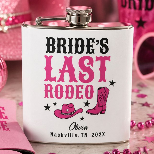Bride’s Last Rodeo Western Bachelorette Party Flask (Creator Uploaded)