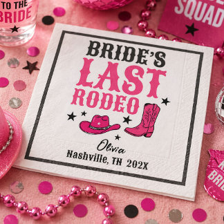 Bride’s Last Rodeo Western Bachelorette Party Napkins