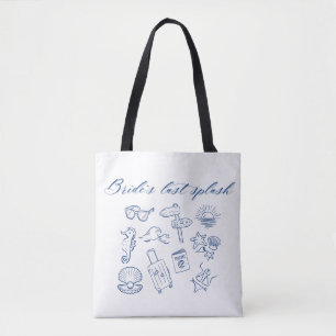 Bride’s Last Splash Design Ocean Beach Bachelore Tote Bag